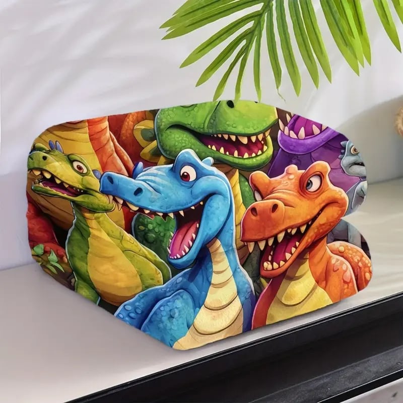 Cute Smiling Dinosaurs Flannel ๐ฆ HD Digital Print | For Blanket/Bedding ๐