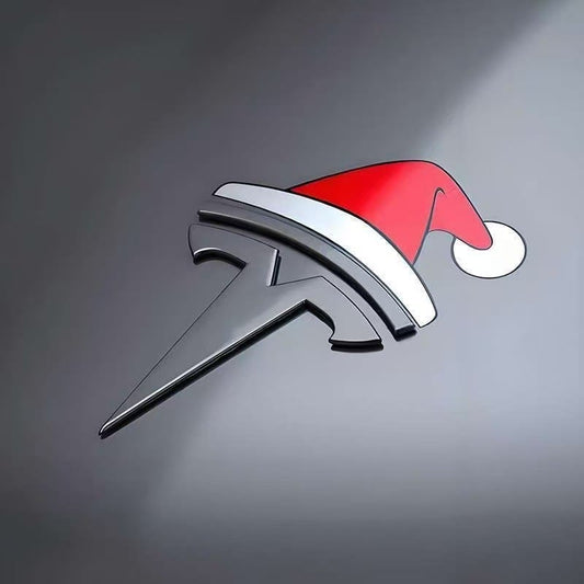 🎅Santa Hat Overlay for Tesla Emblem, Reusable!