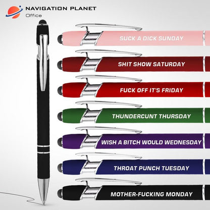 🔥Last Day Promotion 49% OFF💝Funny Stress-Relief Daily Quotes Metal Ballpoint Pen Set (7 Pcs) | 🎁Office Christmas Gift Exchange