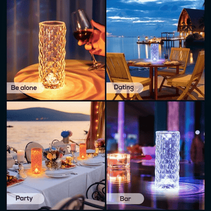 ✨16 Colors Rose Rays Crystal Diamond Table Lamp