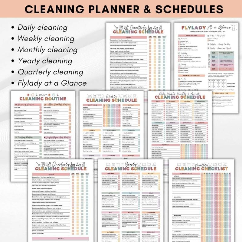 📚ADHD Cleaning Planner Bundle