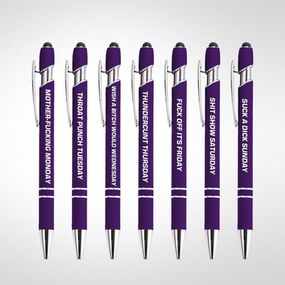 🔥Last Day Promotion 49% OFF💝Funny Stress-Relief Daily Quotes Metal Ballpoint Pen Set (7 Pcs) | 🎁Office Christmas Gift Exchange