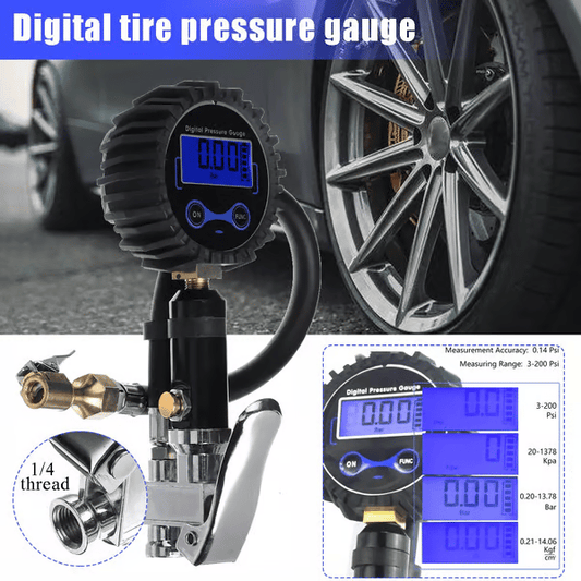🏎️ Digital Tire Inflator with Pressure Gauge