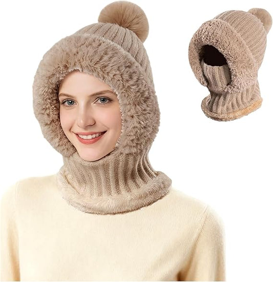 🔥Today Only 49% Off - 3-in-1 Women's Beanie Hat with Scarf & Mask, Cozy Winter Essential