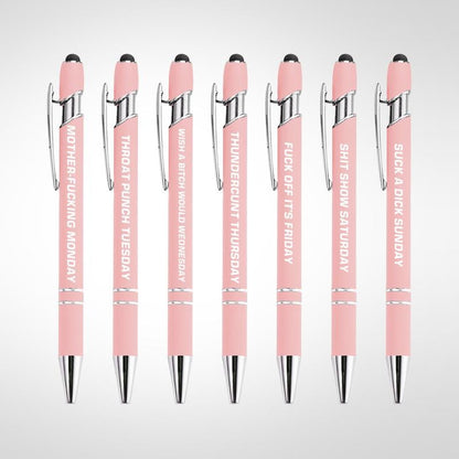 🔥Last Day Promotion 49% OFF💝Funny Stress-Relief Daily Quotes Metal Ballpoint Pen Set (7 Pcs) | 🎁Office Christmas Gift Exchange