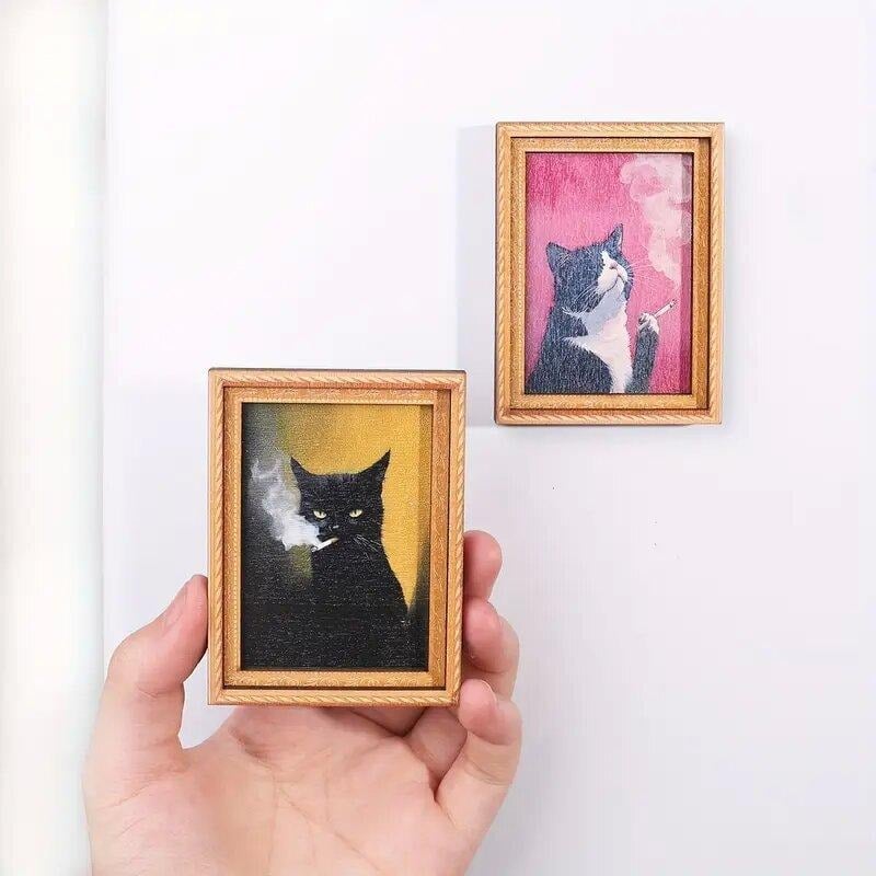🐱Cute Cat Refrigerator Magnets – Adorable Bamboo Cat Decor for Home & Office ✨