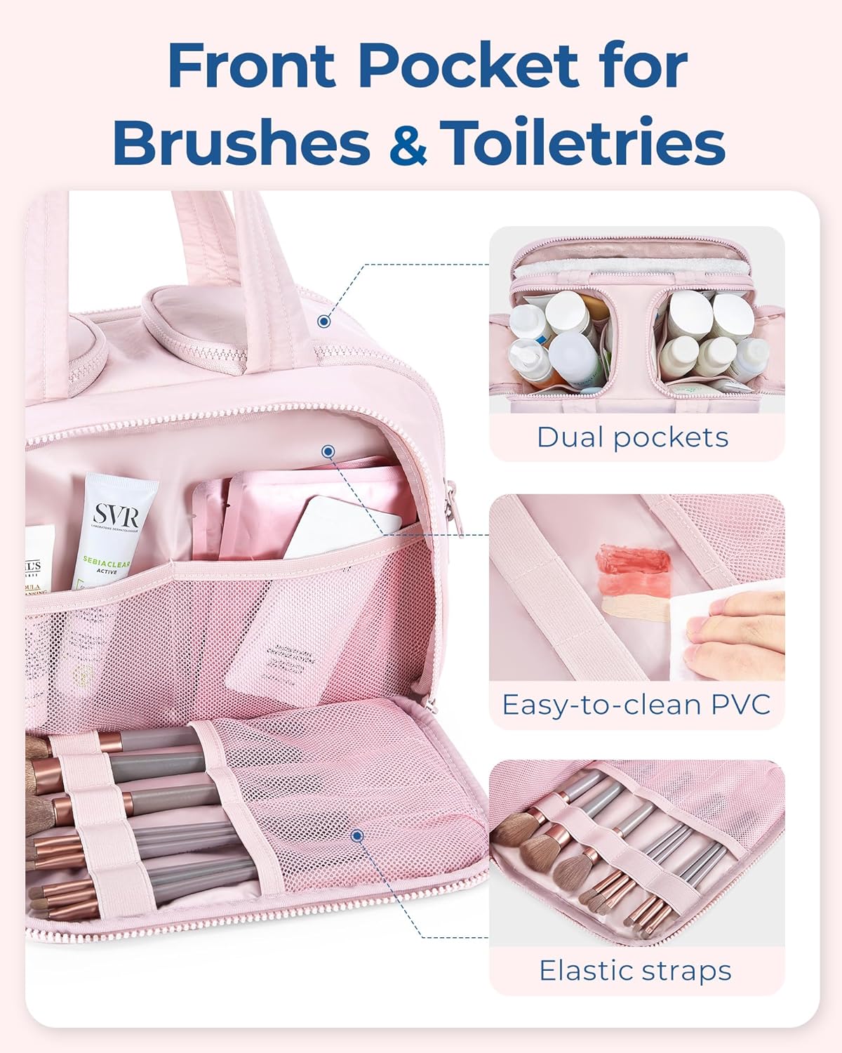 ✨ Large Capacity | Wide-Open Travel Cosmetic Bag 💄